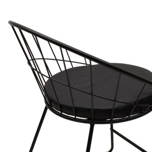 Black metal chair Seth with black seat