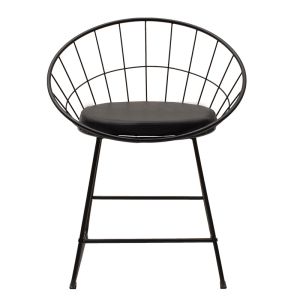 Black metal chair Seth with black seat