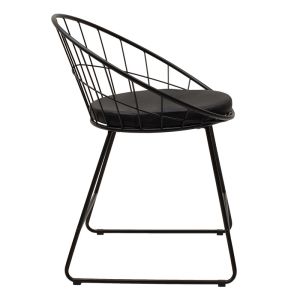 Black metal chair Seth with black seat