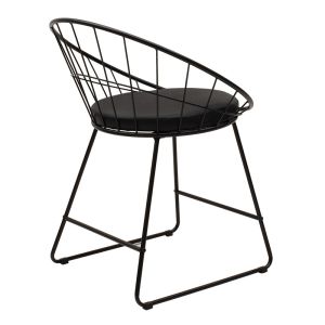 Black metal chair Seth with black seat