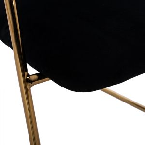 Black plush medium-high bar stool Kelso Hm8735,04 54x58x95ycm