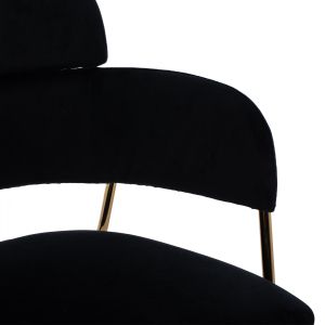 Black plush medium-high bar stool Kelso Hm8735,04 54x58x95ycm