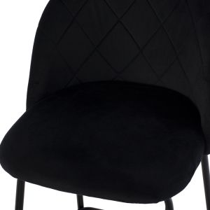 Black plush mid-height bar stool Odell Hm8732,14 45x53x98