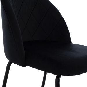 Black plush mid-height bar stool Odell Hm8732,14 45x53x98