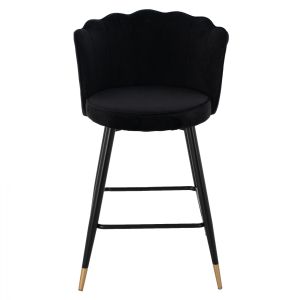 Black plush medium-high bar stool Princess Vesna Hm8736,04 50x50x90cm