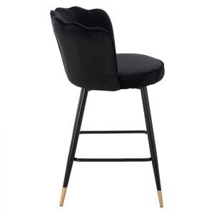 Black plush medium-high bar stool Princess Vesna Hm8736,04 50x50x90cm