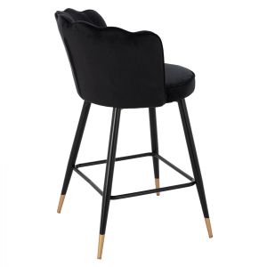 Black plush medium-high bar stool Princess Vesna Hm8736,04 50x50x90cm
