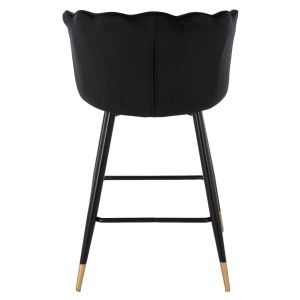 Black plush medium-high bar stool Princess Vesna Hm8736,04 50x50x90cm