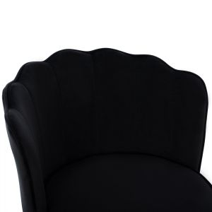 Black plush medium-high bar stool Princess Vesna Hm8736,04 50x50x90cm