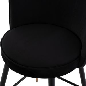 Black plush medium-high bar stool Princess Vesna Hm8736,04 50x50x90cm