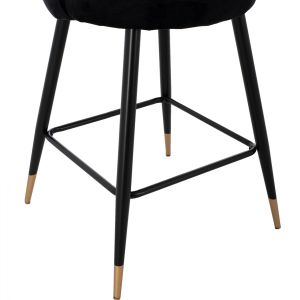 Black plush medium-high bar stool Princess Vesna Hm8736,04 50x50x90cm