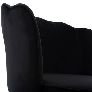 Black plush medium-high bar stool Princess Vesna Hm8736,04 50x50x90cm