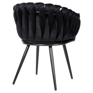 Black plush chair Luanda Vivian Hm8741,04 60x54x78