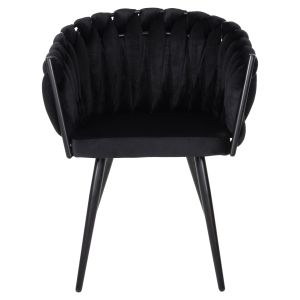 Black plush chair Luanda Vivian Hm8741,04 60x54x78