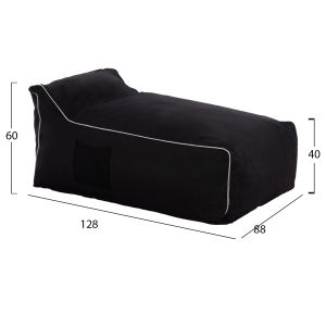 Black textile pouf Zafer Hm5772, 1288x128x40-60
