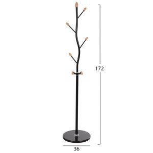 Черна метална закачалка Fb99572,01 8 позиции D36x172hcm