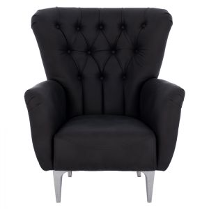 Black plush armchair τ, Chesterfield Hm9217,01 87x88x100