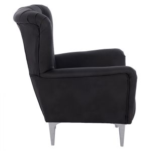 Black plush armchair τ, Chesterfield Hm9217,01 87x88x100