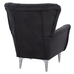 Black plush armchair τ, Chesterfield Hm9217,01 87x88x100
