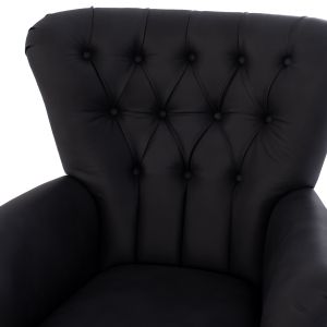 Black plush armchair τ, Chesterfield Hm9217,01 87x88x100