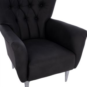 Black plush armchair τ, Chesterfield Hm9217,01 87x88x100
