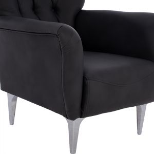 Black plush armchair τ, Chesterfield Hm9217,01 87x88x100