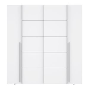 Four-wing wardrobe Lamore white melamine 200x61.5x210.5cm
