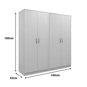 Four-door wardrobe Lego white 160x42x180cm