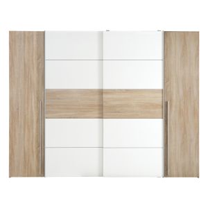Four-door wardrobe Verzo oak-white melamine 270.5x61.5x210.5cm