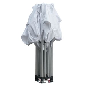 Heavy Duty Tent with Side Canopy Cressen Hm21097 Foldable-Aluminum Silver Frame-White 3x3x3.4hm