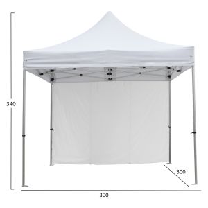 Heavy Duty Tent with Side Canopy Cressen Hm21097 Foldable-Aluminum Silver Frame-White 3x3x3.4hm