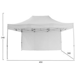 Heavy Duty Tent with Side Canopy Cressen Hm21098 Foldable-Aluminum Silver Frame-White 3x4.5x3.4hm