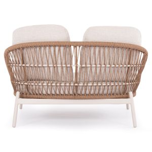 Chaise longue 2 places Quantum Destiny Zen Sm6172 ivory color, aluminum - polyethylene rubber, beige 162x148x97 cm.