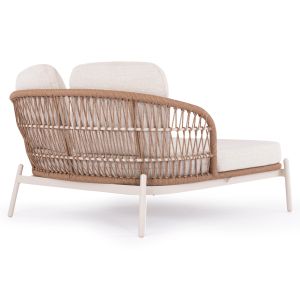 Chaise longue 2 places Quantum Destiny Zen Sm6172 ivory color, aluminum - polyethylene rubber, beige 162x148x97 cm.