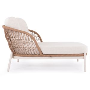 Chaise longue 2 places Quantum Destiny Zen Sm6172 ivory color, aluminum - polyethylene rubber, beige 162x148x97 cm.