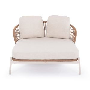 Chaise longue 2 places Quantum Destiny Zen Sm6172 ivory color, aluminum - polyethylene rubber, beige 162x148x97 cm.