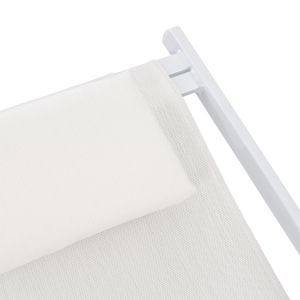 Alu chaise longue with cushion in white Hm5076,04 59,5x99x97cm beach/garden