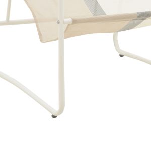 Chaise longue Faisty metal White-textline gray-beige-cushion 65x83x86cm