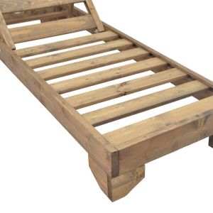 Fendy lounger made of fir in walnut color 71.5x200x24cm