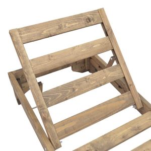 Fendy lounger made of fir in walnut color 71.5x200x24cm