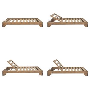 Fendy lounger made of fir in walnut color 71.5x200x24cm