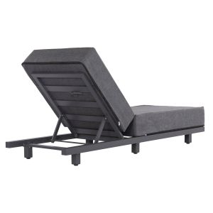 Jessie chaise longue Hm10714.03 dark gray aluminum and cushion 200x71x35.5-95hcm.