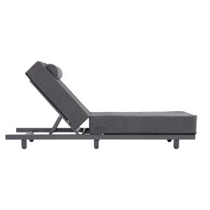 Jessie chaise longue Hm10714.03 dark gray aluminum and cushion 200x71x35.5-95hcm.