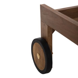 Lagertha solid teak chaise longue with wheels Hm5963,11 200x65x102hcm