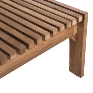 Lagertha solid teak chaise longue with wheels Hm5963,11 200x65x102hcm