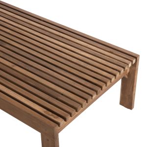 Lagertha solid teak chaise longue with wheels Hm5963,11 200x65x102hcm