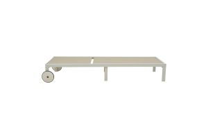 Mailo chaise longue, white aluminum and beige textile, 71x206x30cm