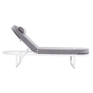 Chaise longue Mallow Hm10715.01 white aluminum and gray cushion 198x71x40.5-103hcm.