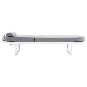 Chaise longue Mallow Hm10715.01 white aluminum and gray cushion 198x71x40.5-103hcm.