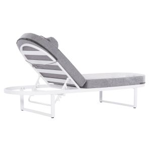Chaise longue Mallow Hm10715.01 white aluminum and gray cushion 198x71x40.5-103hcm.